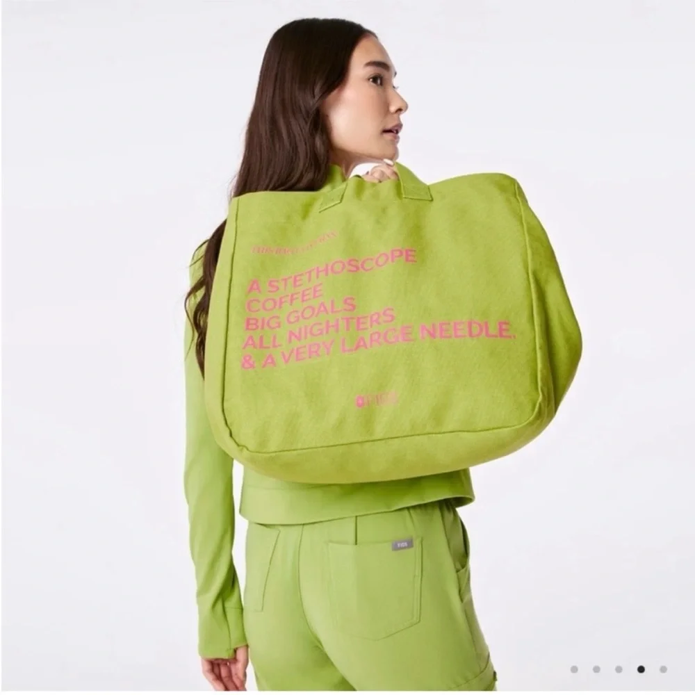 FIGS Matcha A Very Large Needle Tote LIMITED EDITION RARE NWT NEW WITH TAGS